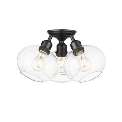Bristol in. 3-Light Black Semi-Flush Mount by OVE Decors