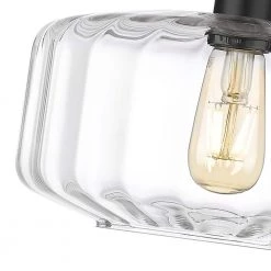 Preston 1-Light Black Semi-Flush Mount with Ringe Glass Shades by OVE Decors -Kenroy Home Sales painted black ove decors flush mount lights 15lsf pres11 pb 1f 1000