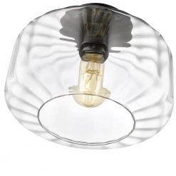 Preston 1-Light Black Semi-Flush Mount with Ringe Glass Shades by OVE Decors -Kenroy Home Sales painted black ove decors flush mount lights 15lsf pres11 pb fa 1000