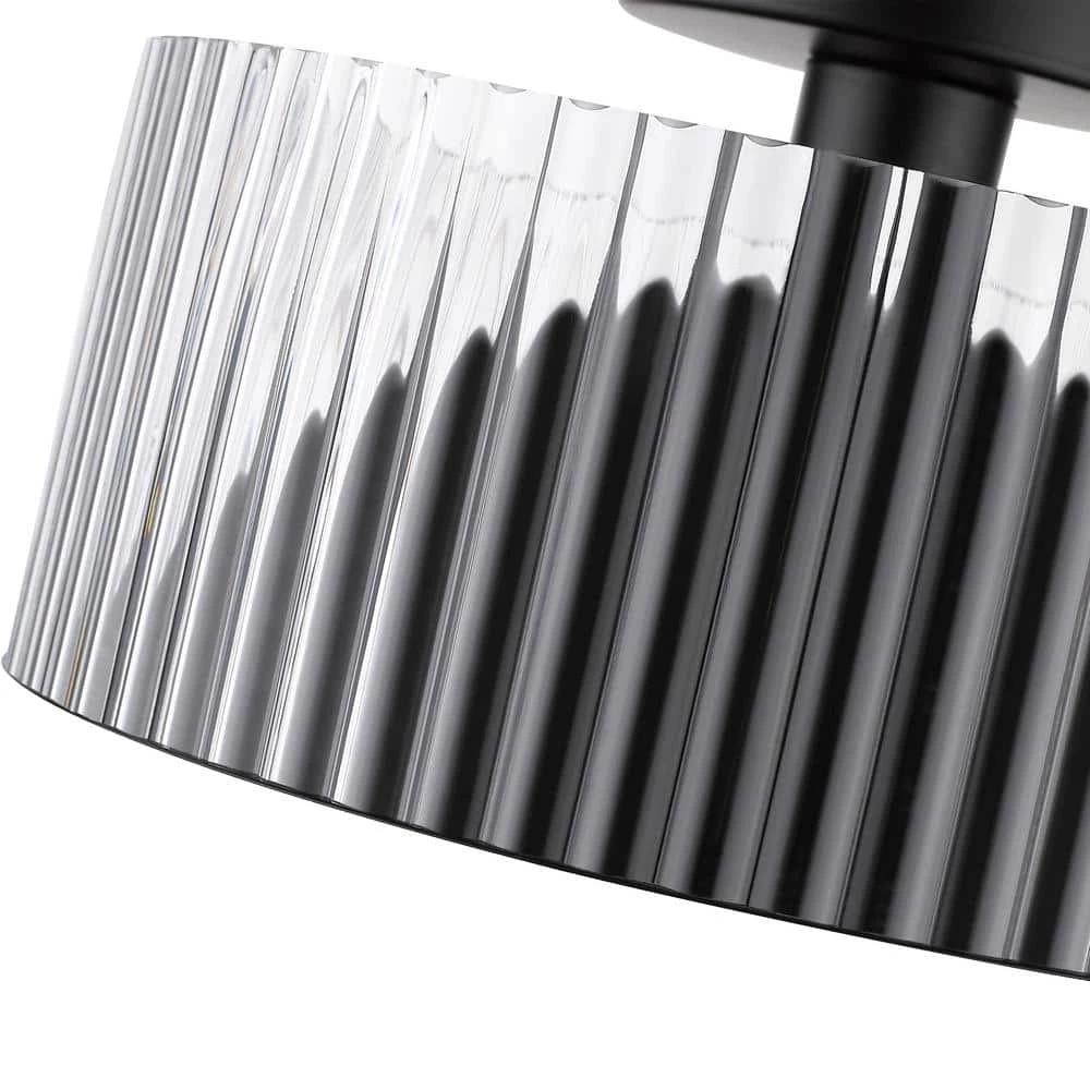 Riley 1-Light Black Semi-Flush Mount with Glass Shade by OVE Decors 6 Riley 1-Light Black Semi-Flush Mount with Glass Shade by OVE Decors - Image 4