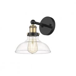 Elgin 8 in. W 1-Light Painted Black Wall Sconce with Glass Shade by OVE Decors -Kenroy Home Sales painted black ove decors wall sconces 15lva elgi08 pb 1f 1000