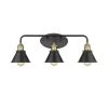 Shella 24.8 in. W 3-Light Black and Brushed Gold Vanity Light by OVE Decors -Kenroy Home Sales painted black with brushed gold ove decors vanity lighting 15lva shel26 p 64 1000
