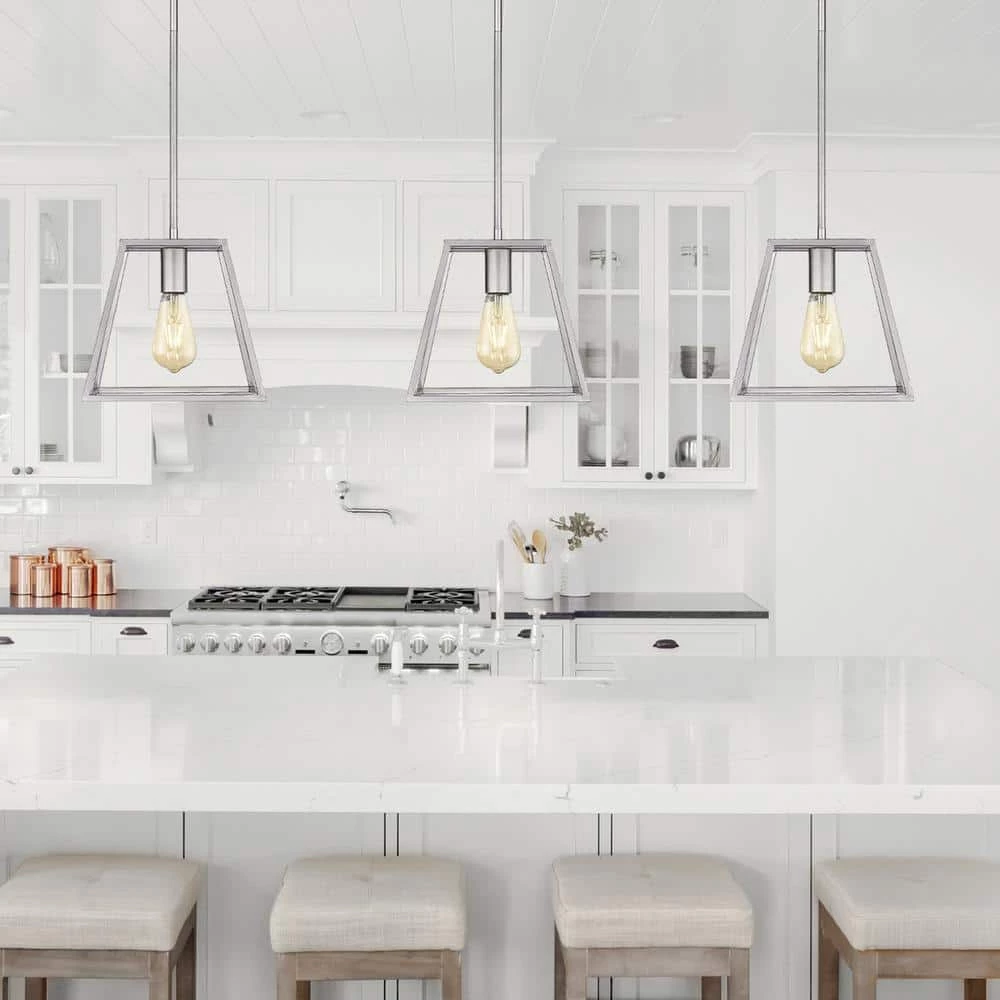 Adele 10 in. 1-Light Painted Brushed Nickel Ceiling Pendant Light by OVE Decors 4 Adele 10 in. 1-Light Painted Brushed Nickel Ceiling Pendant Light by OVE Decors - Image 2