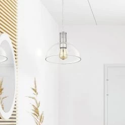 Ella 1-Light 10 in. Painted Satin Nickel finish Ceiling Pendant Light by OVE Decors -Kenroy Home Sales painted brushed nickel ove decors chandeliers 15lpe ella10 lc 31 1000