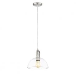 Ella 1-Light 10 in. Painted Satin Nickel finish Ceiling Pendant Light by OVE Decors -Kenroy Home Sales painted brushed nickel ove decors chandeliers 15lpe ella10 lc c3 1000