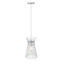 Lia 1-Light 8 in. Painted Satin Nickel Ceiling Pendant Light with Clear Crackled Glass and Ring by OVE Decors -Kenroy Home Sales painted brushed nickel ove decors chandeliers 15lpe lia008 tc 4f 1000