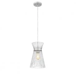 Lia 1-Light 8 in. Painted Satin Nickel Ceiling Pendant Light with Clear Crackled Glass and Ring by OVE Decors -Kenroy Home Sales painted brushed nickel ove decors chandeliers 15lpe lia008 tc c3 1000
