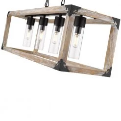 Winchester 4-Light Driftwood and Black Island Pendant Light by OVE Decors -Kenroy Home Sales painted driftwood and black ove decors chandeliers 15lpe winc30 pw 44 1000
