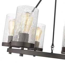 Southampton 6-Light Oil Rubbed Bronze Chandelier with Cracked Glass Shades by OVE Decors -Kenroy Home Sales painted orb ove decors chandeliers 15lch sout22 pb 1f 1000