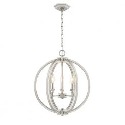 Gavin II 4-Lights Polished Nickel 17 in. LED Chandelier with Crystal Strips by OVE Decors