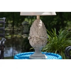 Artichoke 30 in. H Roman White Outdoor Table Lamp by Kenroy Home -Kenroy Home Sales roman white kenroy home outdoor table lamps 32487rw 44 1000