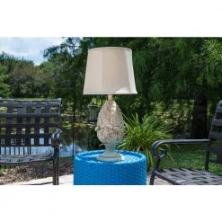 Artichoke 30 in. H Roman White Outdoor Table Lamp by Kenroy Home -Kenroy Home Sales roman white kenroy home outdoor table lamps 32487rw 4f 1000
