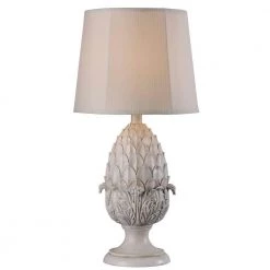 Artichoke 30 in. H Roman White Outdoor Table Lamp by Kenroy Home