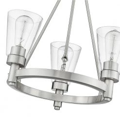 Sinatra III 3-Light Satin Nickel Chandelier with Clear Glass Shade by OVE Decors -Kenroy Home Sales satin nickel ove decors chandeliers 15lch sina17 sa 44 1000