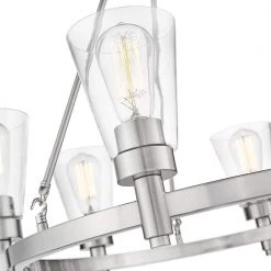 Sinatra II 6-Light Satin Nickel Chandelier with Clear Glass Shade by OVE Decors -Kenroy Home Sales satin nickel ove decors chandeliers 15lch sina30 sa 1f 1000