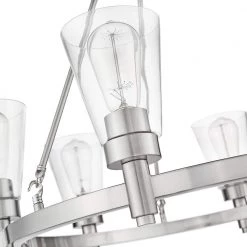 Sinatra II 6-Light Satin Nickel Chandelier with Clear Glass Shade by OVE Decors -Kenroy Home Sales satin nickel ove decors chandeliers 15lch sina30 sa 44 1000