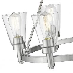 Sinatra II 6-Light Satin Nickel Chandelier with Clear Glass Shade by OVE Decors -Kenroy Home Sales satin nickel ove decors chandeliers 15lch sina30 sa 4f 1000