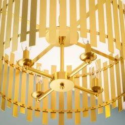 Picket 4-Light Gold Pendant by Kenroy Home -Kenroy Home Sales shiny gold and matte gold finish kenroy home chandeliers 93786gld 1f 1000