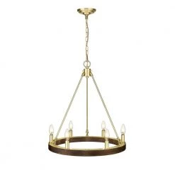 Kevan 6-Light Wood and Brass Chandelier by OVE Decors 19 Kevan 6-Light Wood and Brass Chandelier by OVE Decors -Kenroy Home Sales stained wood and brass ove decors chandeliers hdli013 1f 1000