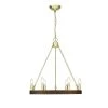 Kevan 6-Light Wood and Brass Chandelier by OVE Decors -Kenroy Home Sales stained wood and brass ove decors chandeliers hdli013 64 1000