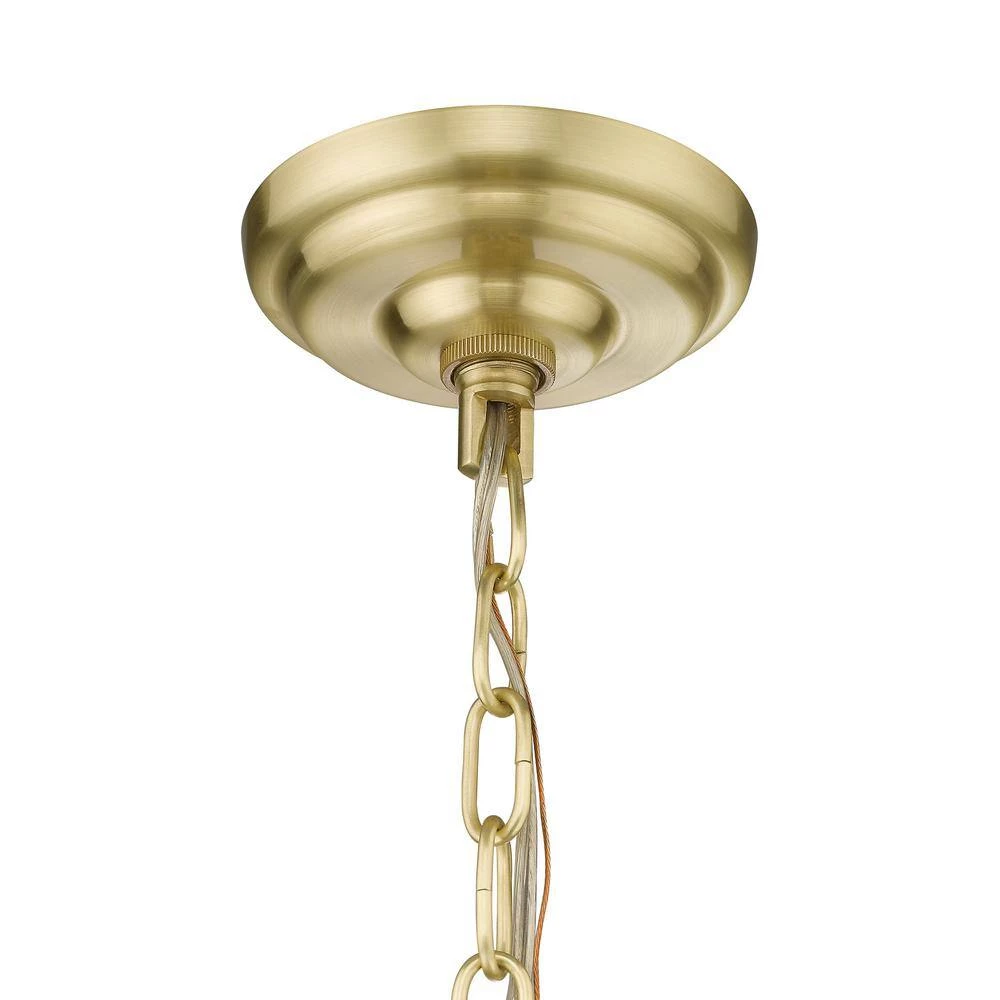 Kevan 6-Light Wood and Brass Chandelier by OVE Decors 6 Kevan 6-Light Wood and Brass Chandelier by OVE Decors - Image 4
