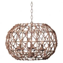 Torus 3-Light Tan Pendant by Kenroy Home
