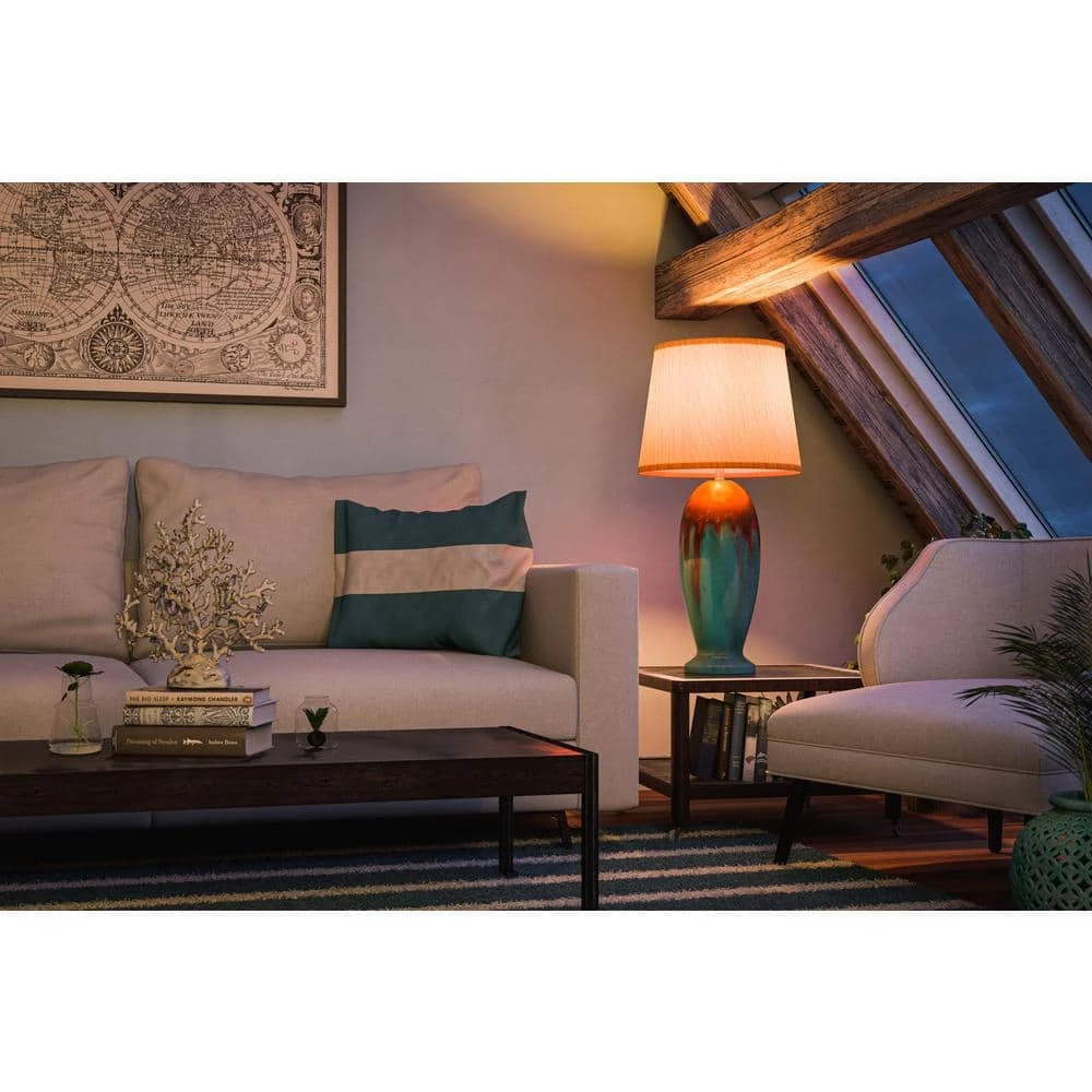 Tucson 32 in. H Teal Ceramic Table Lamp by Kenroy Home 4 Tucson 32 in. H Teal Ceramic Table Lamp by Kenroy Home - Image 2