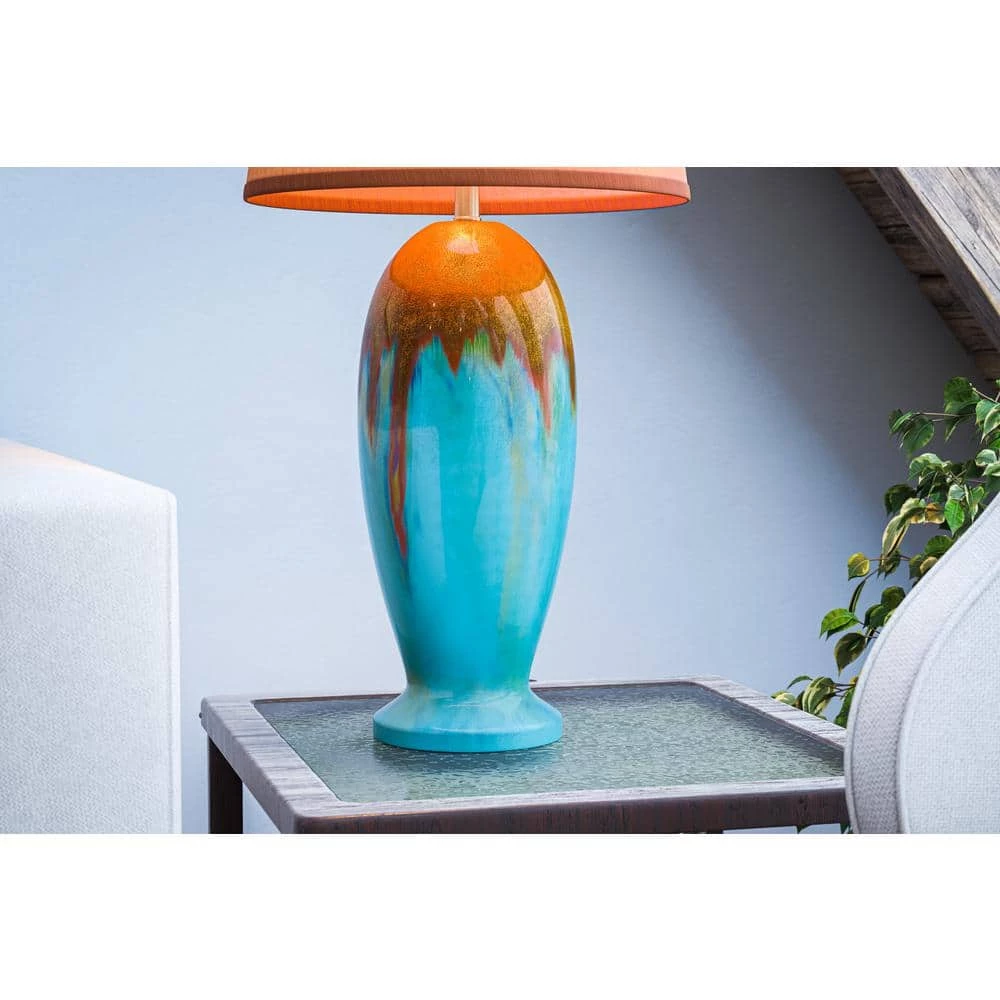 Tucson 32 in. H Teal Ceramic Table Lamp by Kenroy Home 9 Tucson 32 in. H Teal Ceramic Table Lamp by Kenroy Home - Image 7