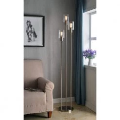 Thornton 73 in. Bronze Torchiere with Clear Glass Shade by Kenroy Home -Kenroy Home Sales warm bronze finish kenroy home floor lamps 32976bs 31 1000