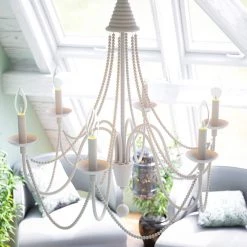 Escapade 6-Light Weathered White Chandelier by Kenroy Home -Kenroy Home Sales weathered white finish kenroy home chandeliers 93918ww 44 1000