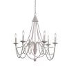 Escapade 6-Light Weathered White Chandelier by Kenroy Home -Kenroy Home Sales weathered white finish kenroy home chandeliers 93918ww 64 1000