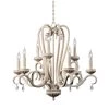 Marcella 9-Light White Chandelier by Kenroy Home 2 Marcella 9-Light White Chandelier by Kenroy Home -Kenroy Home Sales weathered white finish with gold highlights kenroy home chandeliers 93909wh 64 1000
