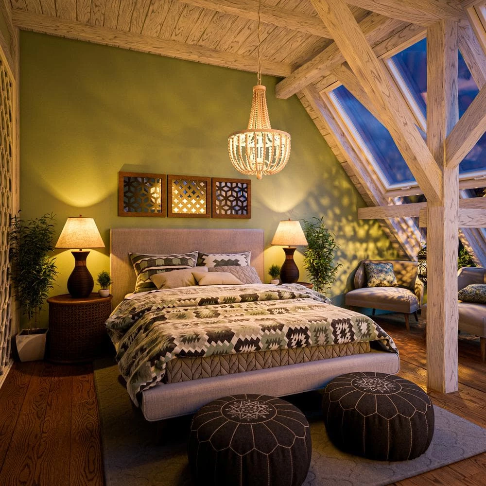 Dumas 3-Light Weathered White Wood Bead Chandelier by Kenroy Home 5 Dumas 3-Light Weathered White Wood Bead Chandelier by Kenroy Home - Image 3