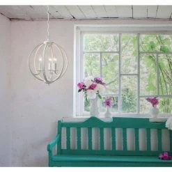 Opal 3-Light White Chandelier by Kenroy Home -Kenroy Home Sales weathered white with gold finish kenroy home chandeliers 93923wh 31 1000