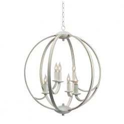 Opal 6-Light White Chandelier by Kenroy Home