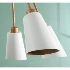 Alvar 5-Light White and Gold Chandelier with Metal Shades by Kenroy Home -Kenroy Home Sales white and gold kenroy home chandeliers 93675wh 44 1000