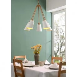 Alvar 5-Light White and Gold Chandelier with Metal Shades by Kenroy Home -Kenroy Home Sales white and gold kenroy home chandeliers 93675wh c3 1000