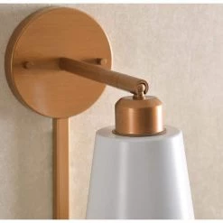 Alvar 1-Light White and Gold Plug-In Sconce with Adjustable Shade by Kenroy Home -Kenroy Home Sales white and gold kenroy home wall sconces 93630wh 4f 1000