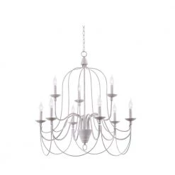 Pannier 9-Light White Chandelier by Kenroy Home