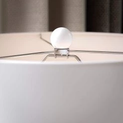 Tessa 26 in. White Table Lamp with Cotton Shade by Kenroy Home -Kenroy Home Sales white glossy ceramic finish kenroy home table lamps 33181wh 1f 1000