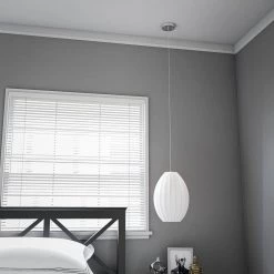 Covey 1-Light White Silk Convertible Plug-In Swag Pendant by Kenroy Home -Kenroy Home Sales white kenroy home chandeliers 93021wh 4f 1000