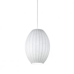 Covey 1-Light White Silk Convertible Plug-In Swag Pendant by Kenroy Home
