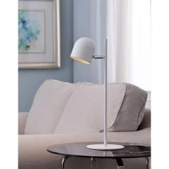 Vidal 18 in. White Desk Lamp with Metal Shade by Kenroy Home -Kenroy Home Sales white kenroy home desk lamps 32894wh 31 1000