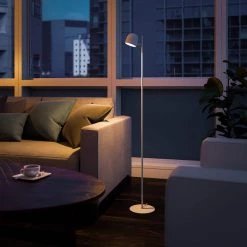 Vidal 54 in. White Floor Lamp with White Metal Shade by Kenroy Home -Kenroy Home Sales white kenroy home floor lamps 32895wh fa 1000