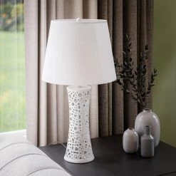 Glover 26 in. White Table Lamp by Kenroy Home 14 Glover 26 in. White Table Lamp by Kenroy Home -Kenroy Home Sales white kenroy home table lamps 21056wh 44 1000