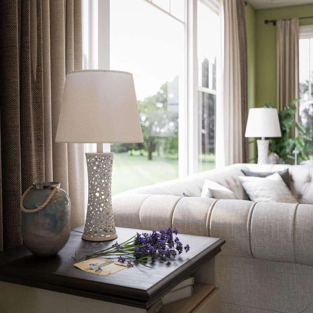 Glover 26 in. White Table Lamp by Kenroy Home 4 Glover 26 in. White Table Lamp by Kenroy Home - Image 2