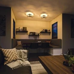 Cozy 2-Light Wood and Oil Rubbed Bronze Semi-Flush Mount Light by Kenroy Home -Kenroy Home Sales wood and oil rubbed bronze finish kenroy home flush mount lights 94042orb fa 1000