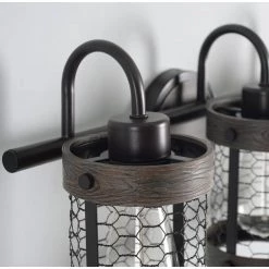 Cozy 3-Light Oil Rubbed Bronze Bathroom Vanity Light by Kenroy Home -Kenroy Home Sales wood and oil rubbed bronze finish kenroy home vanity lighting 94049orb 1f 1000