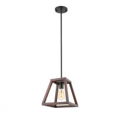 Agnes I 1-Light Wood Painting Matt Black Socket Pendant by OVE Decors -Kenroy Home Sales wood painted ove decors chandeliers pe agn110 wbbky 4f 1000