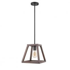 Agnes I 1-Light Wood Painting Matt Black Socket Pendant by OVE Decors -Kenroy Home Sales wood painted ove decors chandeliers pe agn110 wbbky c3 1000